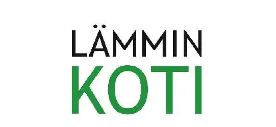 Lämmin koti rakennusliikkeen logo tumma, joka antoi TP-palvelulle arvostelun 4 tähteä.