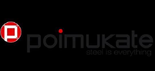 Poimukate rakennusliikkeen logo tumma, joka antoi TP-palvelulle arvostelun 4 tähteä.